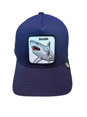 SHARK Goorin Bros The Farm Navy Trucker Hat Snapback NWT